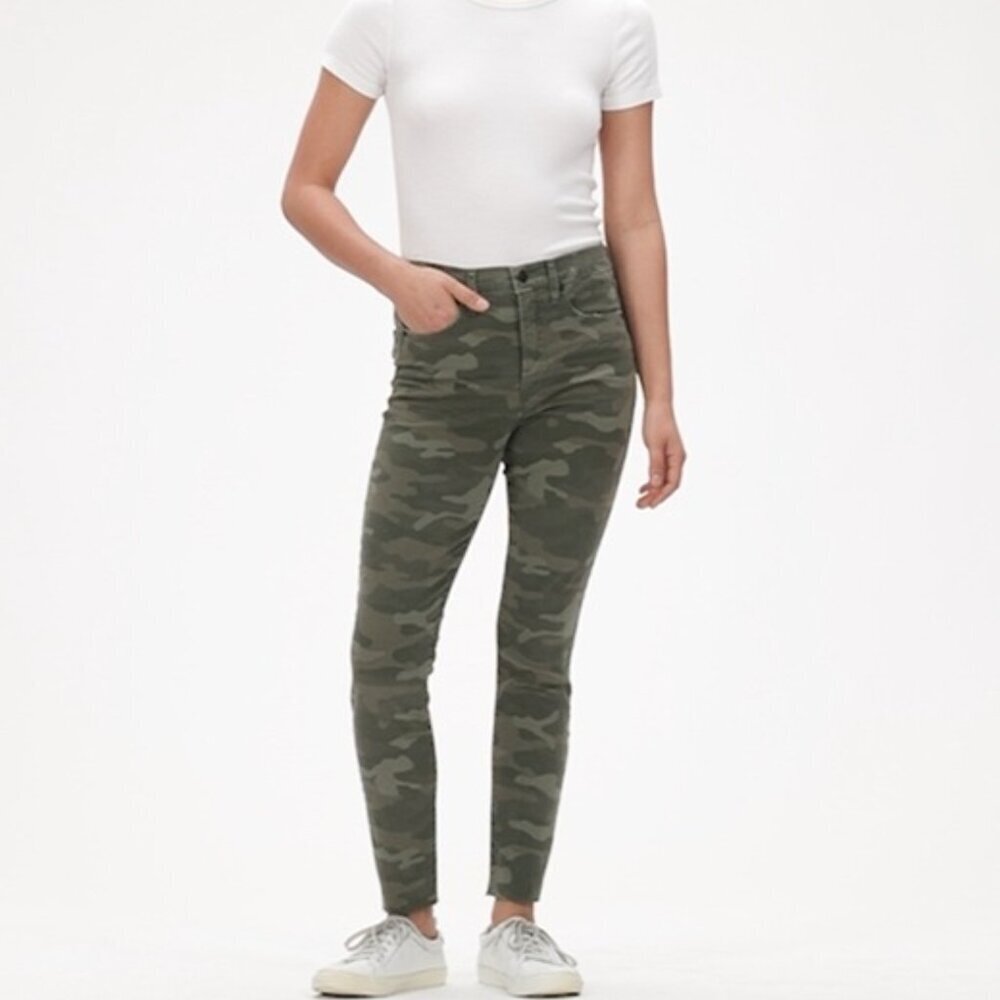 Gap High Rise True Skinny Ankle Jeans in Camo with Secret Smoothing Pockets 28